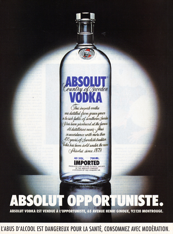 Campagne Absolut - Boîtes de nuit - France - Absolut Opportuniste