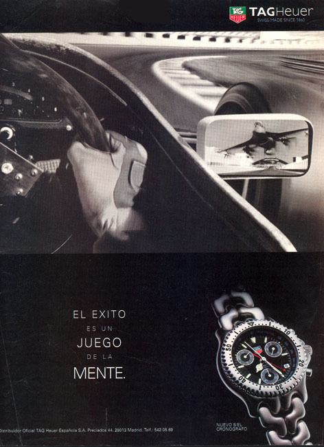 Publicité Tag Heuer - El exito es un juego de la mente - Formule1 - avion - Agence BDDP - 1995