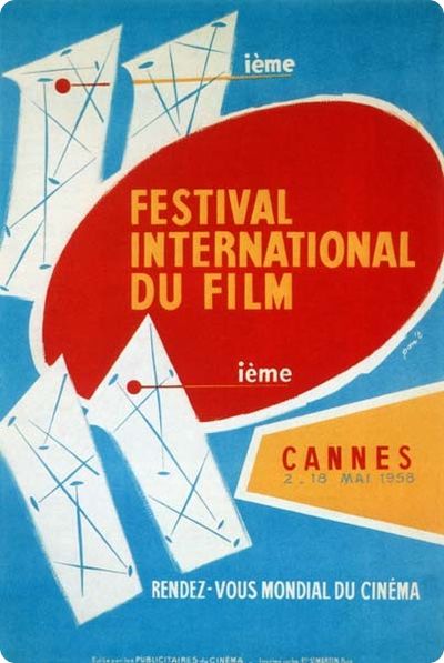 Affiche Festival de Cannes - 11ème édition - 1958