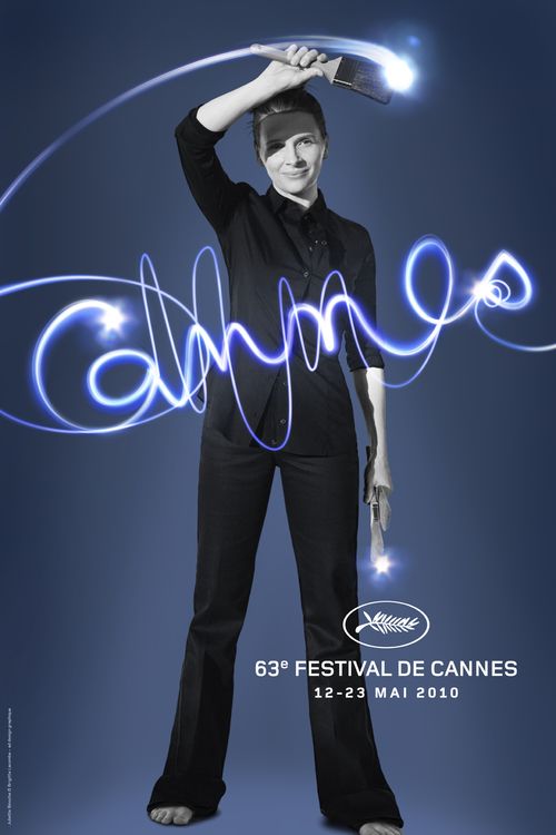 Affiche Festival de Cannes - 63ème édition - 2010 - Lightpainting Juliette Binoche