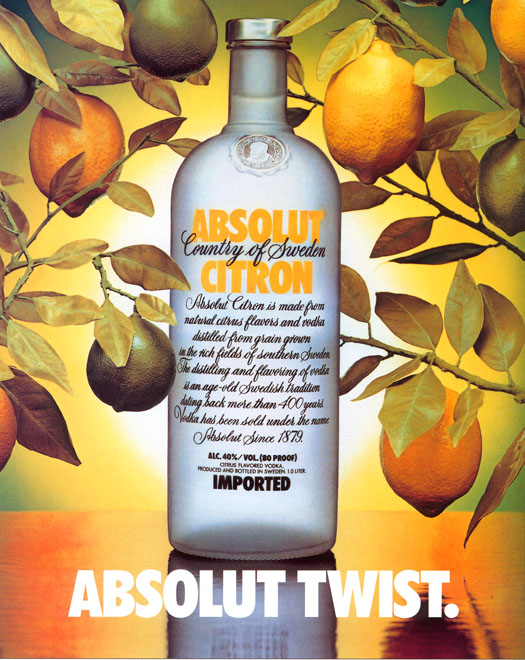 Absolut Twist - parfum citron - cittrons