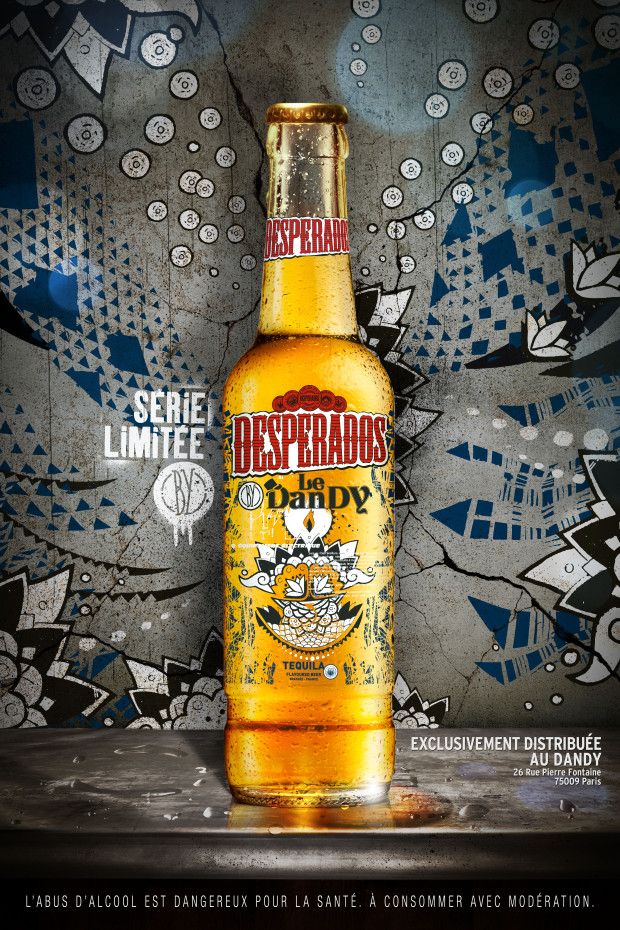 Publicité Desperados - Séries limitées Bars - Exclusivement distribué au Dandy (Paris) - Agence Dufresne Corrigan Scarlett - Collectif 9ème concept - 2013