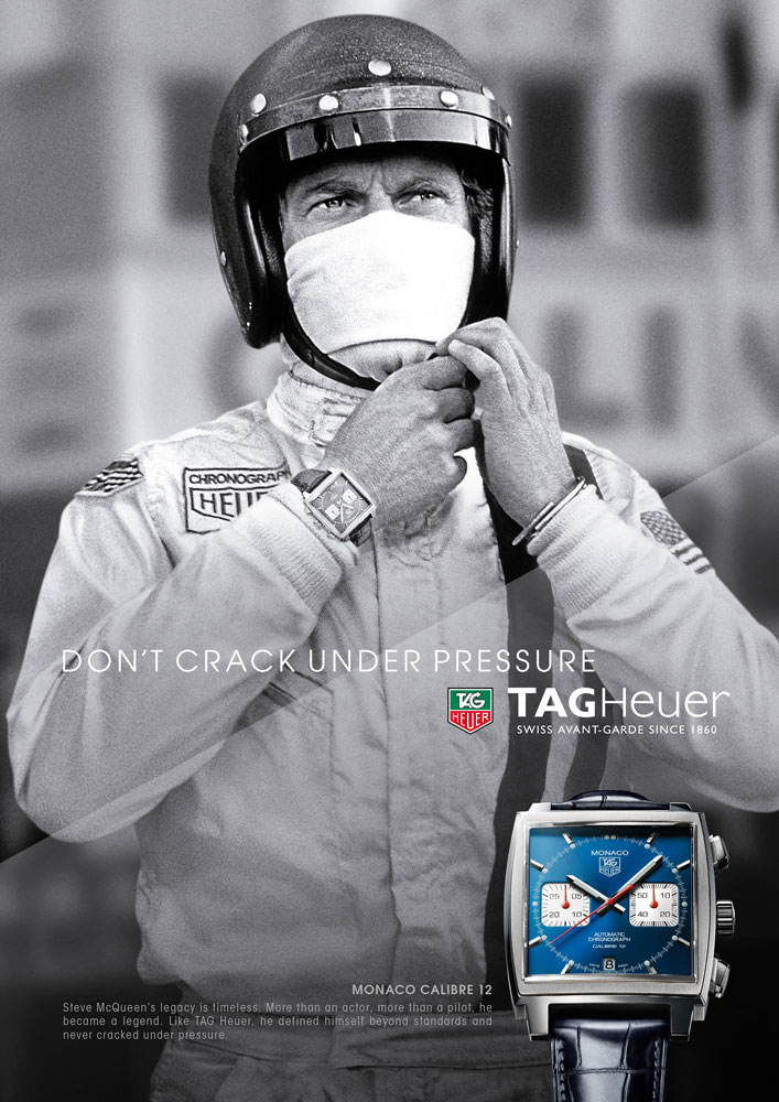 Publicité - Tag heuer - Don't crack under pressure -Steve Mc Queen - Monaco