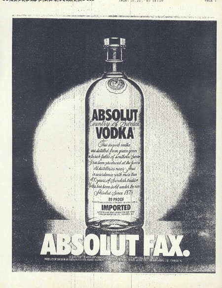 Publicité - Absolut Fax