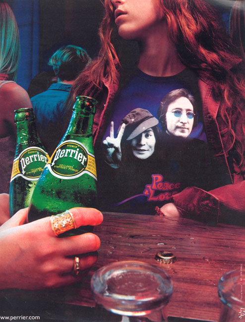 Campagne Tee-shirts - Perrier - John Lennon et Yoko Ono