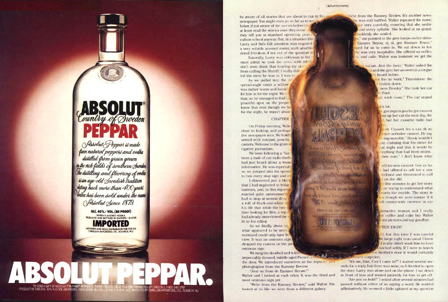 Absolut Peppar - Double page brûlée