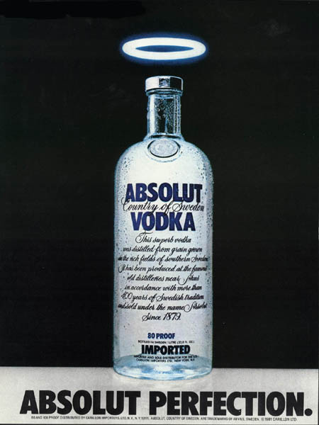 Publicités Absolut Perfection - Première version refusée