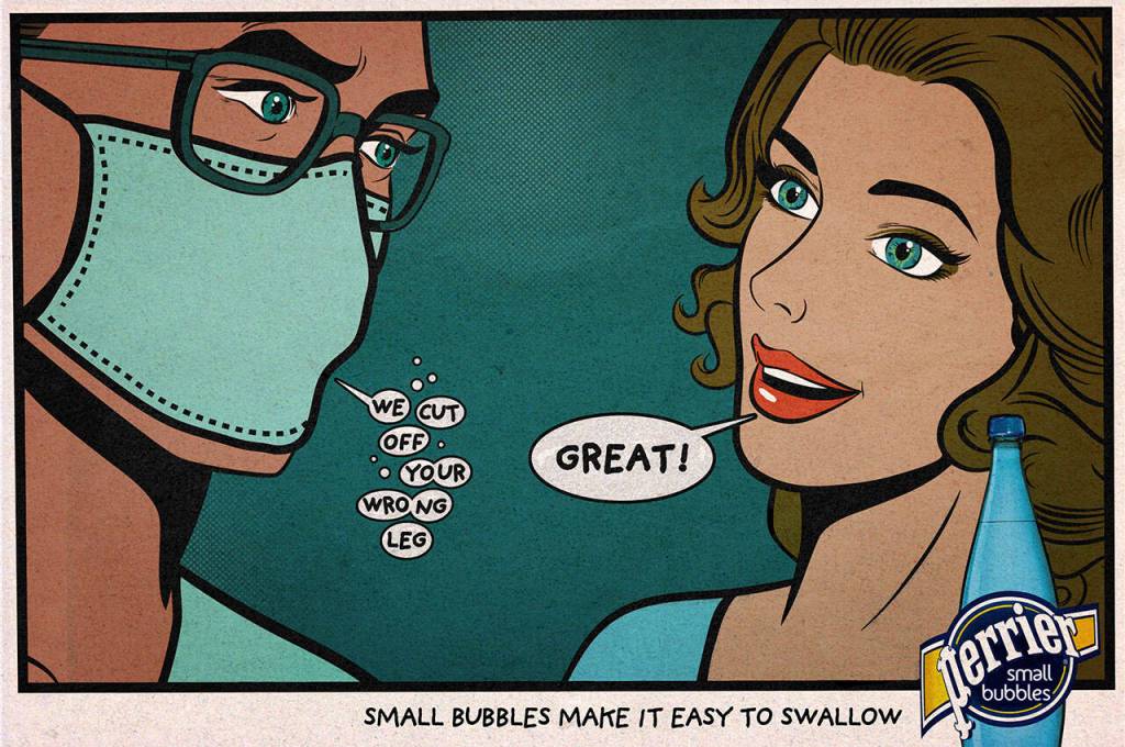 Affiche Perrier - Fines Bulles - version anglaise - Great