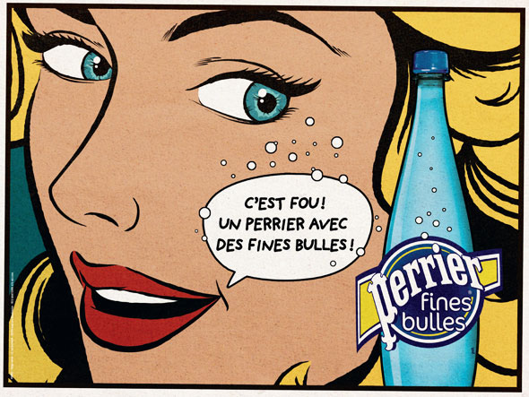 Affiche Perrier - Fines Bulles - version anglaise - C'est fou ! un Perrier avec des fines bulles