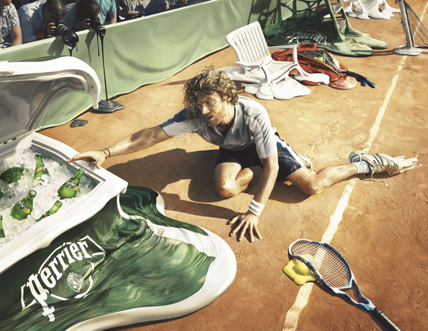 Publicité Perrier - Fusion - Roland Garros