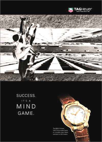 Publicité Tag Heuer - Success it's a mind game - Equitation - Immeubles - Agence BDDP - 1995