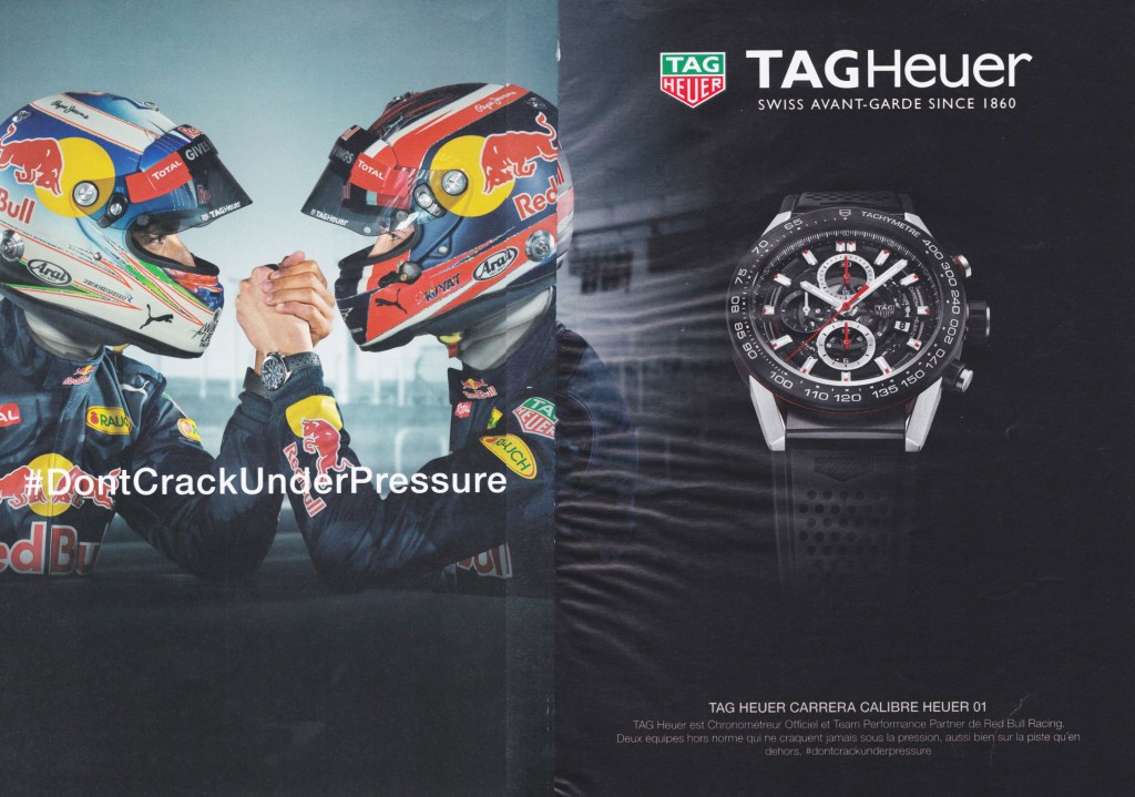 Publicité - Tag heuer - Don't crack under pressure -pilotes F1