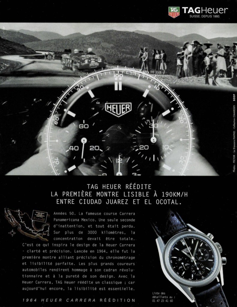 Publicité - Tag heuer - Course Panamerica Mexico - Carrera Réedition