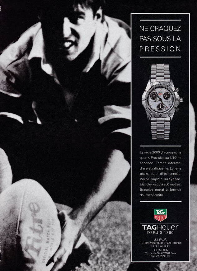 Publicité - Tag heuer - Don't crack under pressure - Rugbyman
