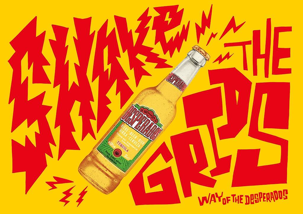 Publicité Desperados - Way of the Desperados - Shake the grids - La bouteille semble électrifiée - Agence Wieden+Kennedy - Pays-Bas - 2015
