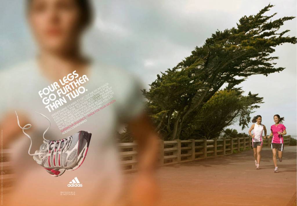 Annonces Adidas - Made for your motion - Four Legs go further than two 