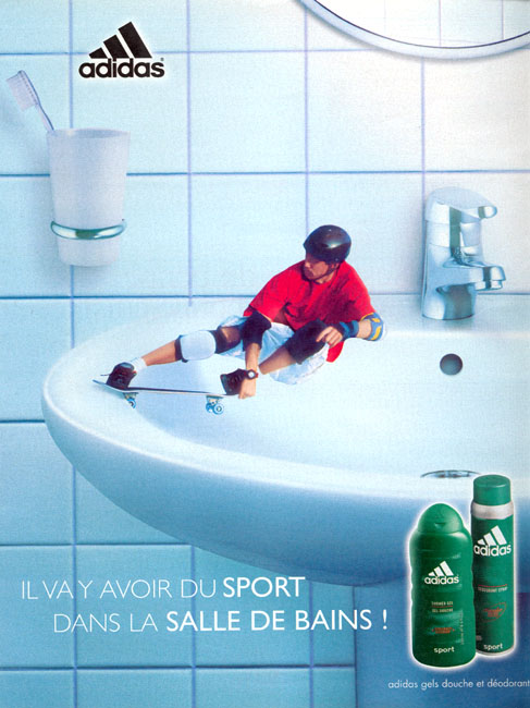 Publicité Adidas - Gel douche - Skate-Board