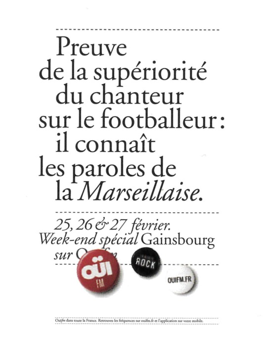 Campagne OuïFM - Week-end Spécial - Serge Gainsbourg