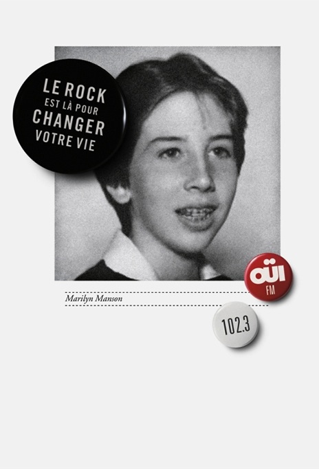 Publicité Ouï FM - Le Rock vous transforme - Marilyn Manson
