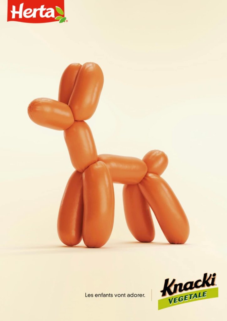 Publicité Herta - Knacki végétale - Baudruche - Chien