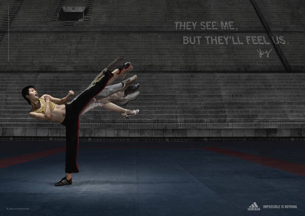 Campagne Adidas - Impossible is nothing - JO Pekin - They see me but they'll feel us - karateka