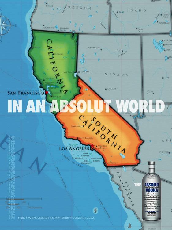 Campagne In an Absolut World - Californie - Sud Californie