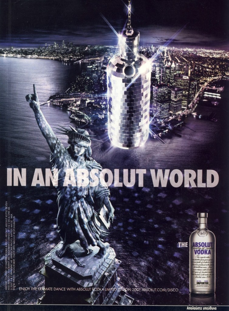 Campagne In an Absolut World - Disco - Statue de la Liberté