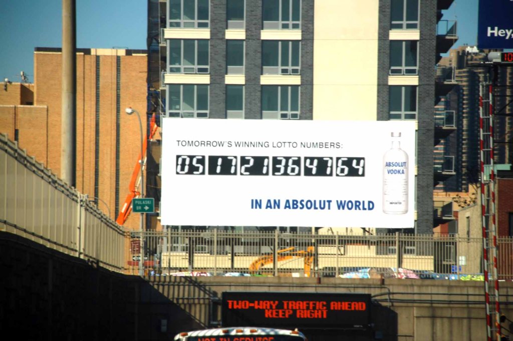 Campagne In an Absolut World - Chiffres Loterie