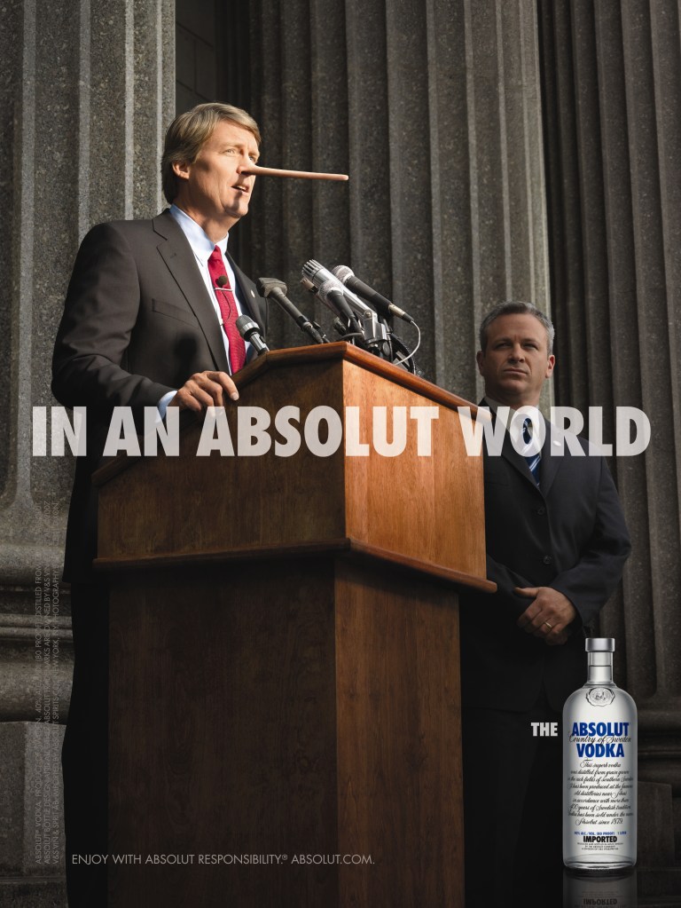 Campagne In an Absolut World - Politique - Pinocchio
