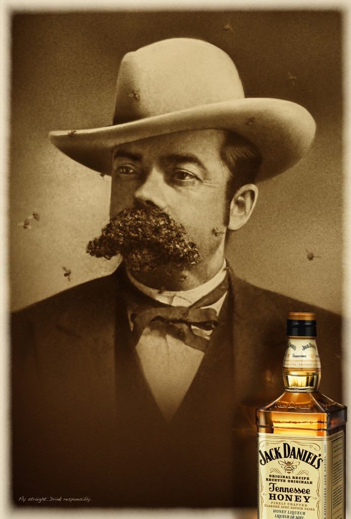 Publicité Jack Daniels - Honey - Moustache - Abeilles