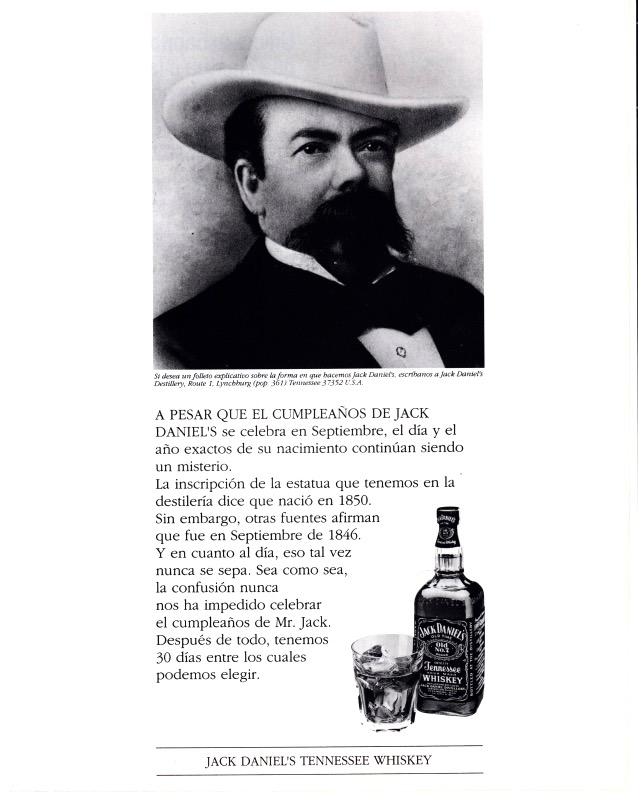 Publicité Jack Daniel's - Noir et Blanc - Fondateur - Annonce espagnol