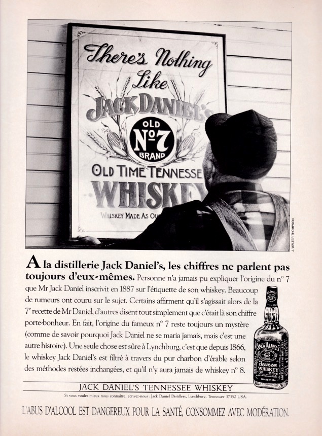 Publicité Jack Daniel's - Noir et Blanc - Affiche - N°7 - Les chiffres ne parlent pas toujours d'eux-même