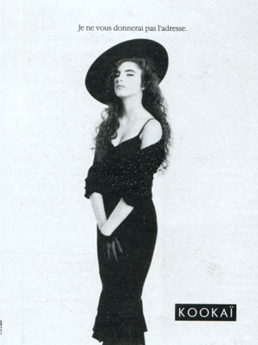 Publicité Kookaï - Noir et blanc - 1987 - Je ne vous donnerai pas l'adresse