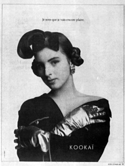 Publicité Kookaï - Noir et blanc - 1987 - Je sens que je vais encore plaire