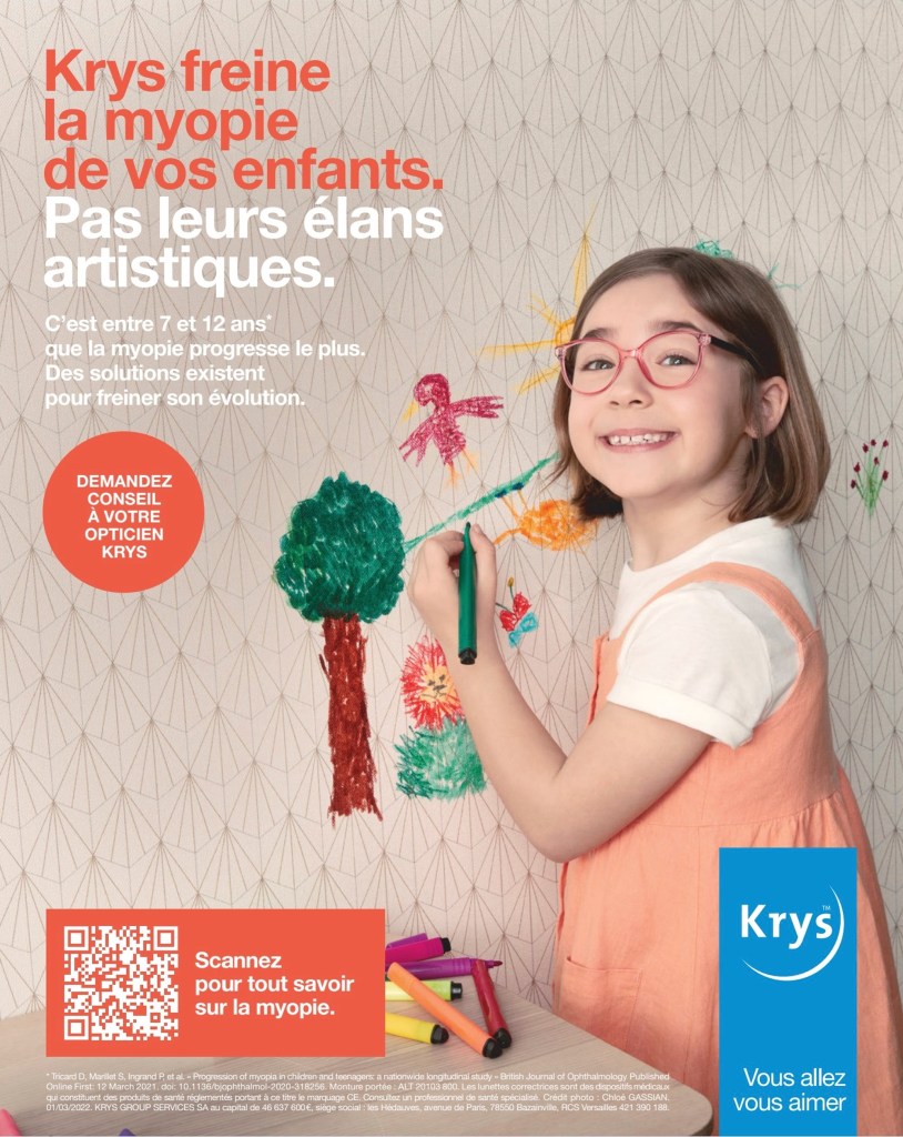 Publicité Krys - Myopie enfant - Fille - 2022