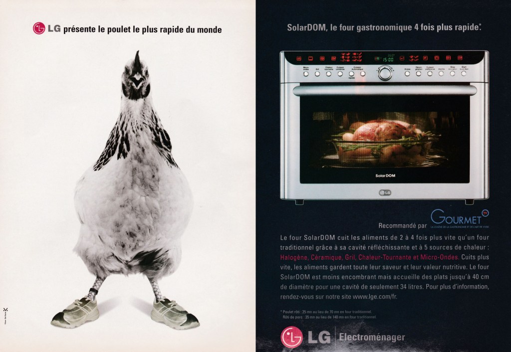 Publicité LG - Four Solardom - Le poulet le plus rapide du monde - double page