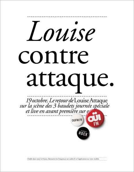 Campagne OuïFM - Retour de Louise attaque