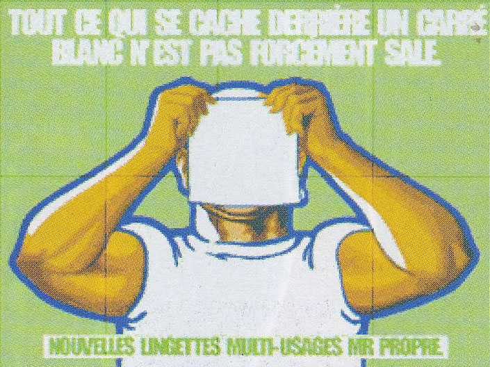 Affiche Mr Propre - années 90 - Carré Blanc - Lingettes