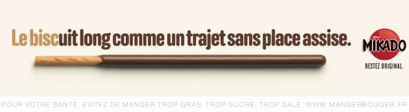 Campagne Mikado - Restez original - Un biscuit long comme un trajet sans place assise