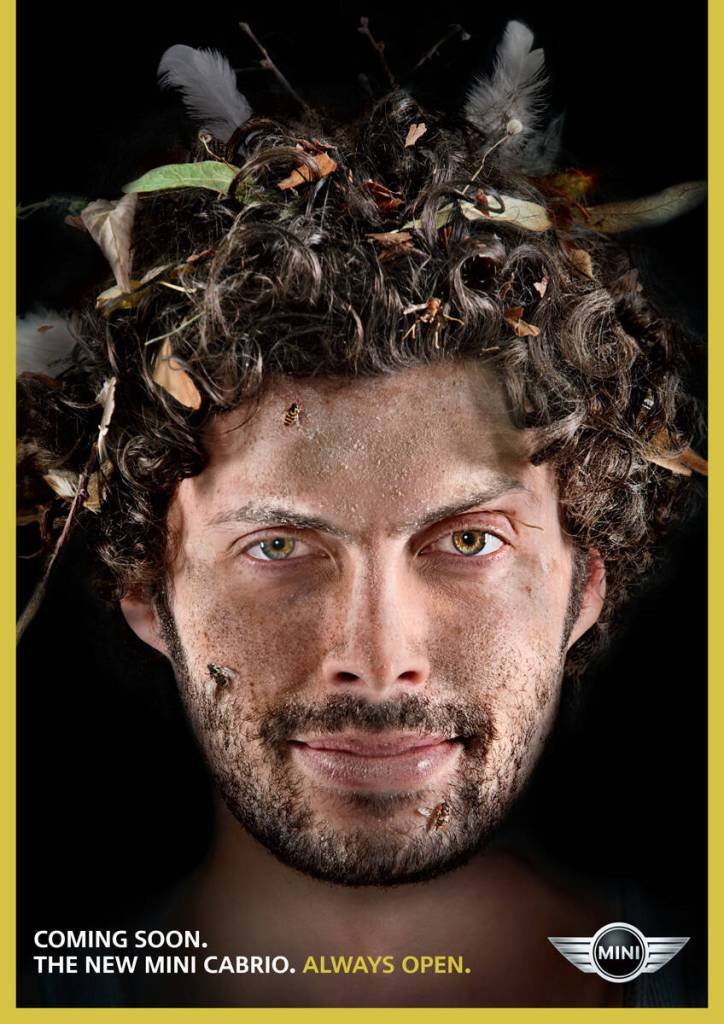 Publicité Mini - Always Open - Cabriolet - Visage - Vent
