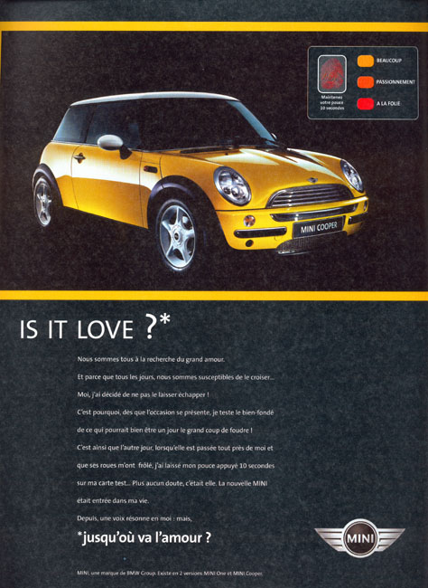 Publicité Mini - Is it love ? - empreinte digitale