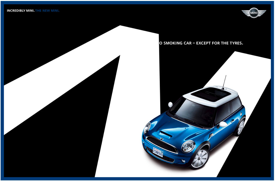 Publicité Mini - Lettres - N - No smocking car, Except