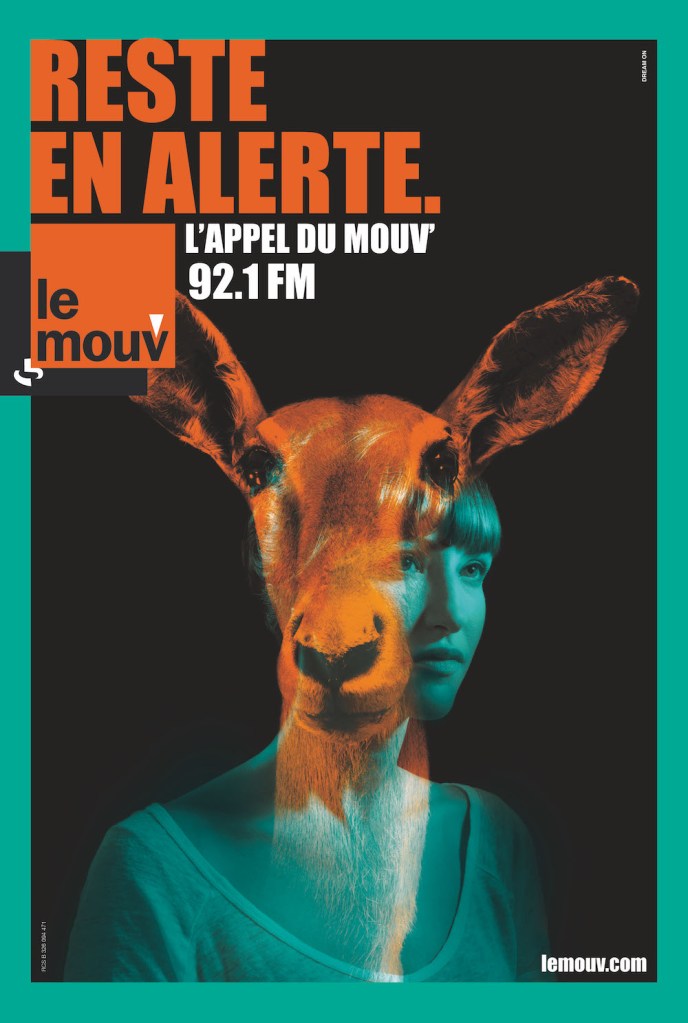 Publicité Mouv' - L'appel du Mouv' - 2011 - Reste en alerte - Chevreuil - Abribus