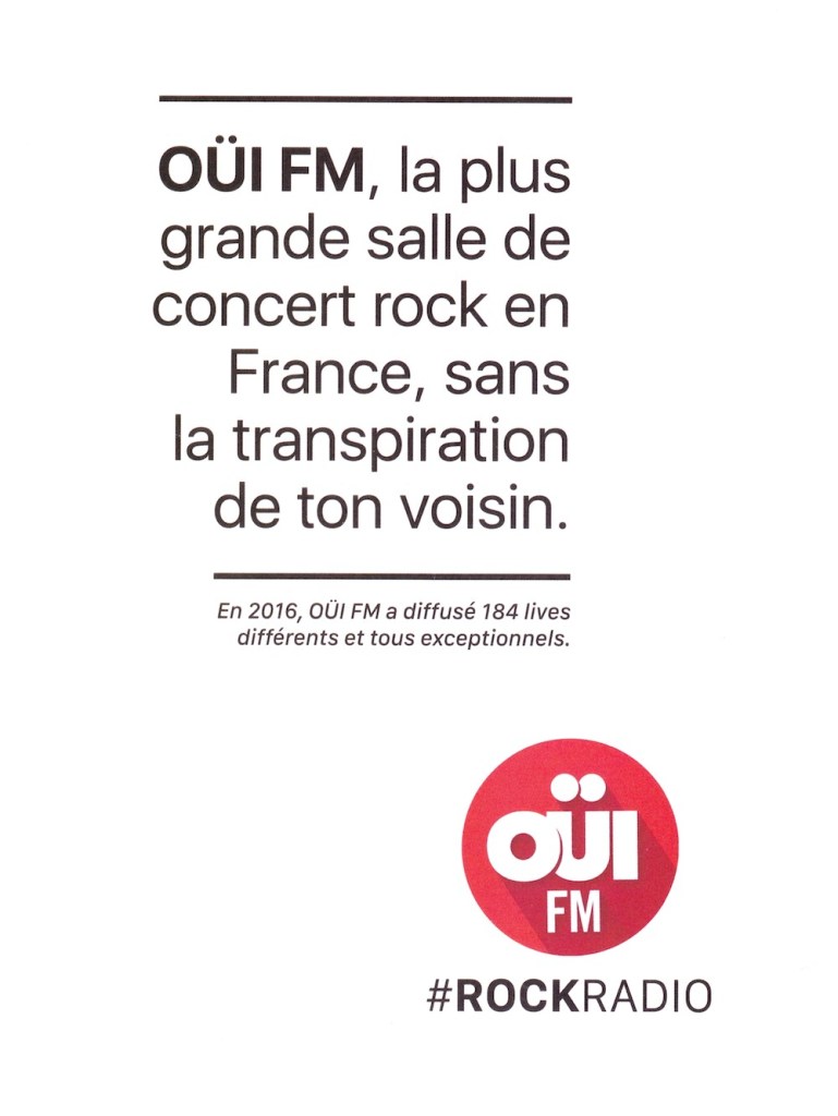 Campagne OuïFM - Plus grande salle de concert Rock - Sans transpiration