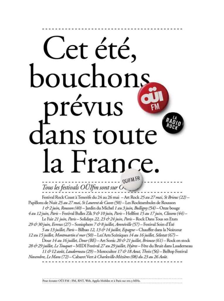 Campagne OuïFM - Festivals - Bouchons