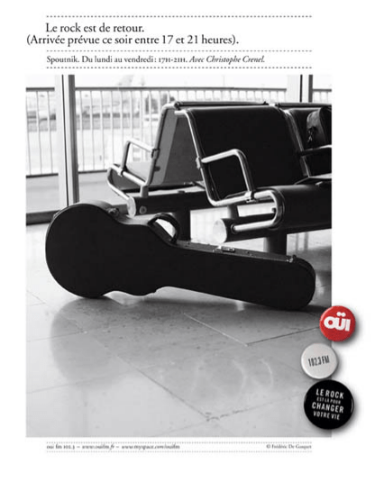 Publicité OuïFM - Programmations - Spoutnik - Etui de guitare