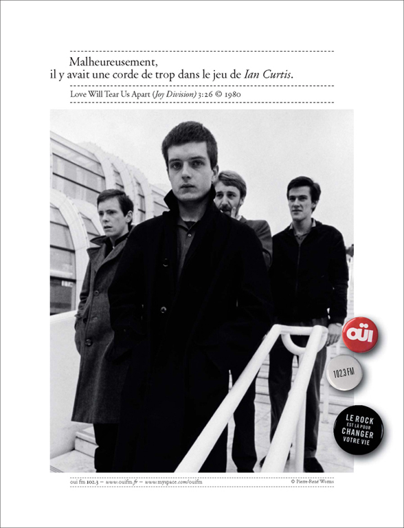 Annonce presse Ouï FM - Groupes de légendes - Joy Division