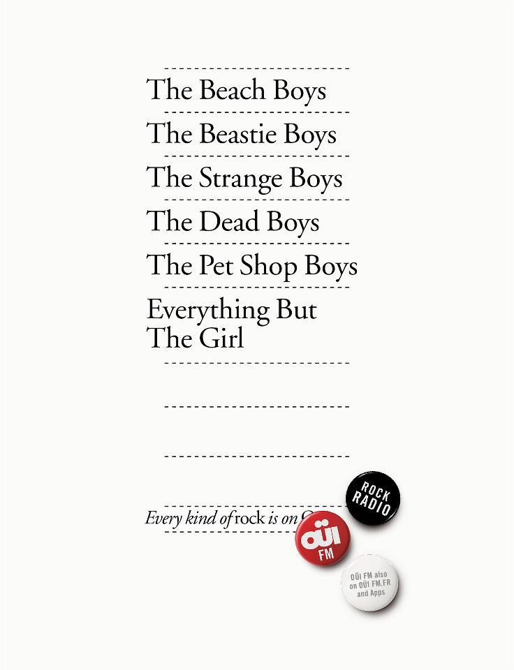 Campagne Ouï FM - Every kind of Rock - Listes - Boys