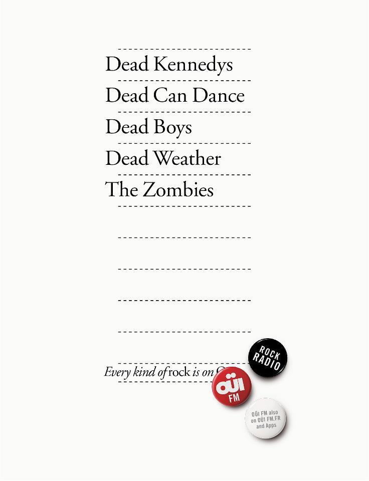 Campagne Ouï FM - Every kind of Rock - Listes - Dead