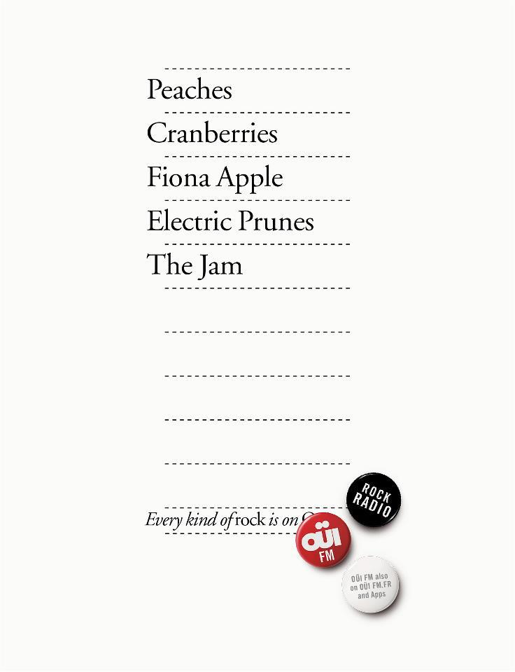 Campagne Ouï FM - Every kind of Rock - Listes - Fruits